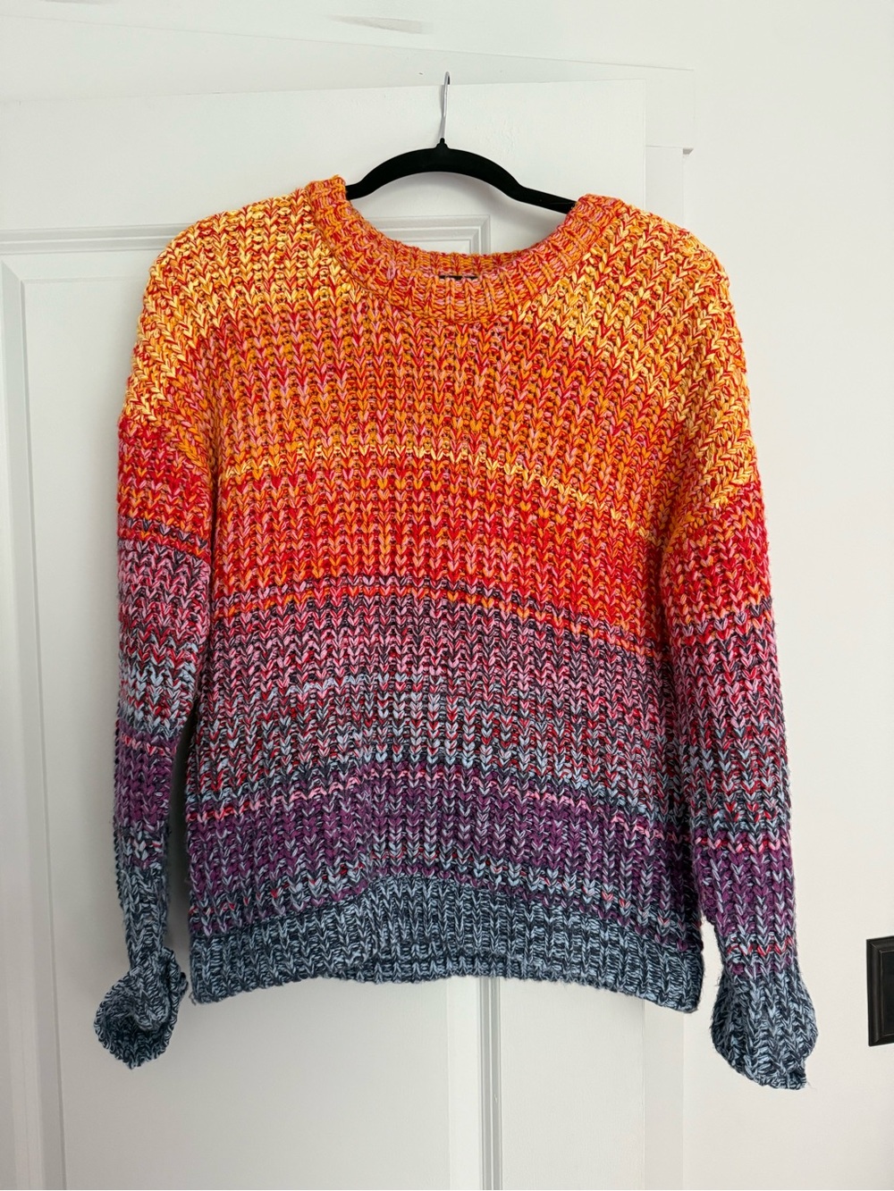 525 America Multicolor Ombre Crewneck Sweater - Orange, Pink & Purple